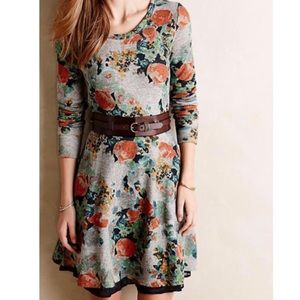 ANTHROPOLOGIE Saturday Sunday Long Sleeve Floral Dress